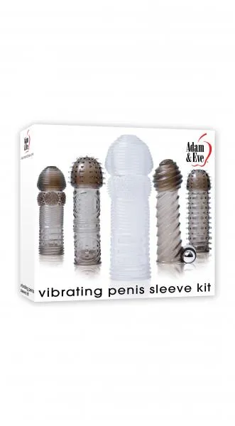 Adam Eve Vibrating Penis Sleeve Kit SmokeClear Male Sex Toys Adam Eve Vibrating Penis Sleeve Kit SmokeClear Male Sex Toys