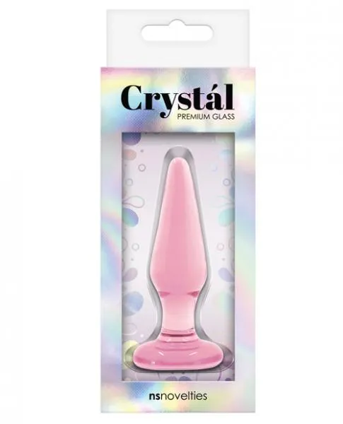 Anal Crystal Glass Tapered Butt Plug Small Pink NS Novelties Anal Crystal Glass Tapered Butt Plug Small Pink NS Novelties