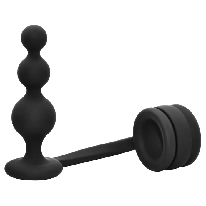 Male Sex Toys Dream Toys 2 in 1 Silicone Cock Ring with Anal Rosary Ramrod