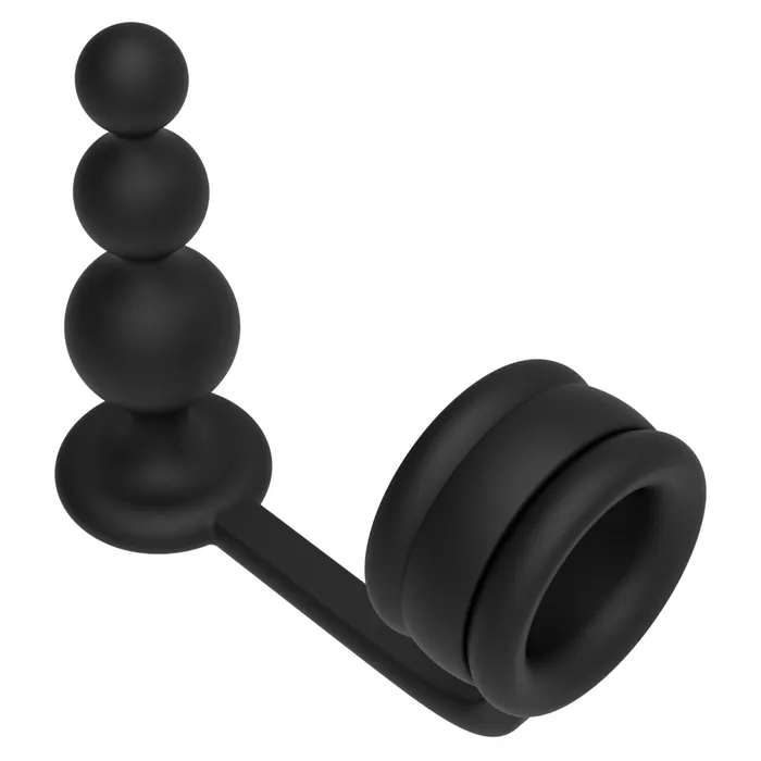 Male Sex Toys Dream Toys 2 in 1 Silicone Cock Ring with Anal Rosary Ramrod