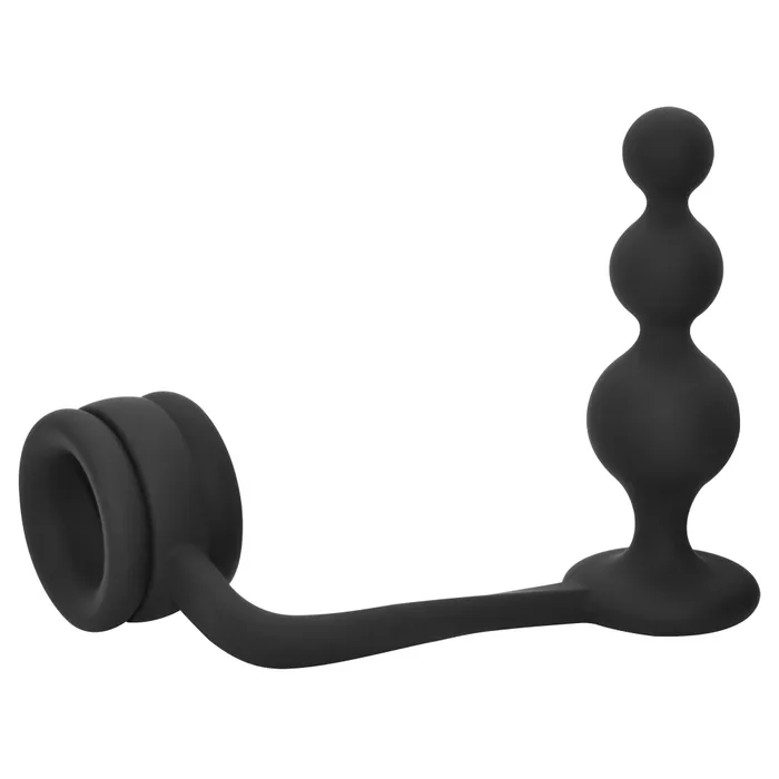 Male Sex Toys Dream Toys 2 in 1 Silicone Cock Ring with Anal Rosary Ramrod