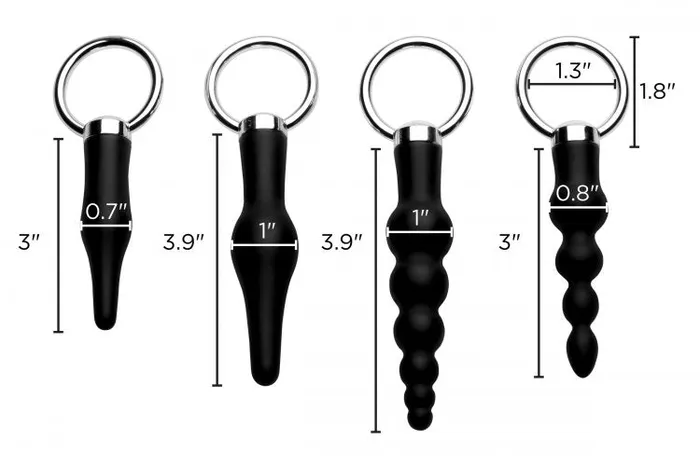 Male Sex Toys Master Series Master Series Ringed Rimmers 4 Piece Rimming Set