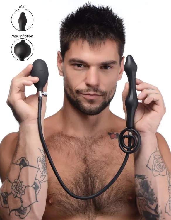 Master Series Male Sex Toys Master Series Devils Rattle Inflatable Anal Plug with Cock Ring