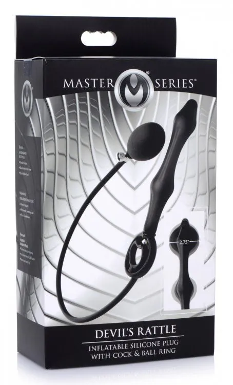 Master Series Male Sex Toys Master Series Devils Rattle Inflatable Anal Plug with Cock Ring