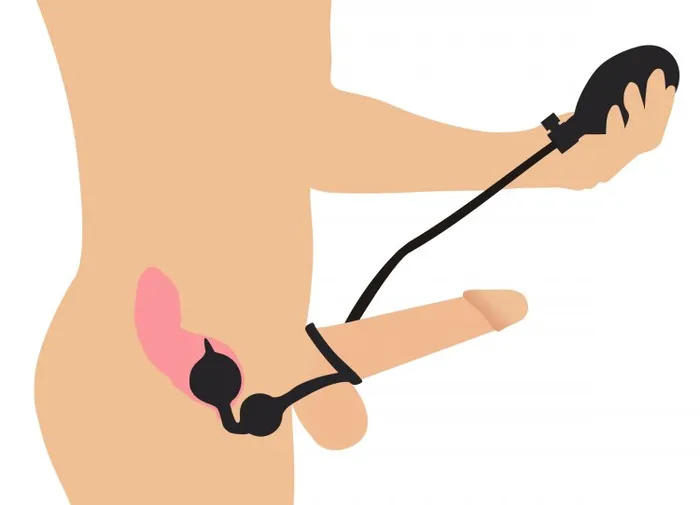 Master Series Male Sex Toys Master Series Devils Rattle Inflatable Anal Plug with Cock Ring