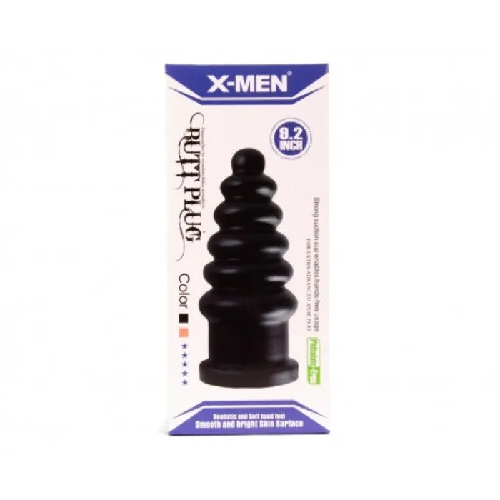 XMen Anal XMen Extreme Ribbed Butt Plug Black